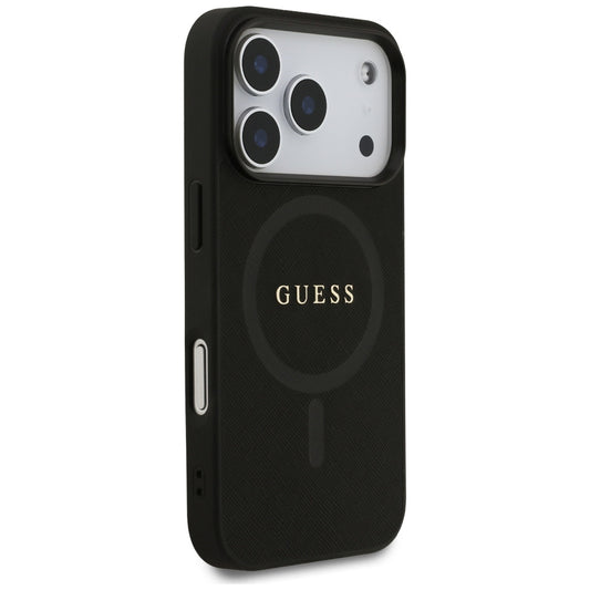 MagSafe Case for Apple iPhone 17 Pro, Guess, Saffiano Classic Logo, Black
