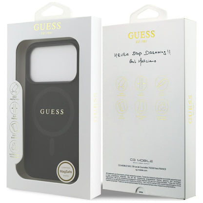 MagSafe Case for Apple iPhone 17 Pro, Guess, Saffiano Classic Logo, Black