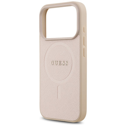 MagSafe Case for Apple iPhone 17 Pro, Guess, Saffiano Classic Logo, Pink