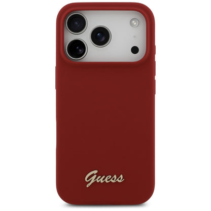 MagSafe Case for Apple iPhone 17 Pro, Guess, Script Metal Logo, Pink