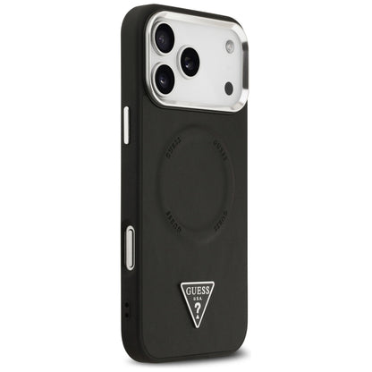 MagSafe Case for Apple iPhone 17 Pro, Guess, Triangle Logo, Black Silver
