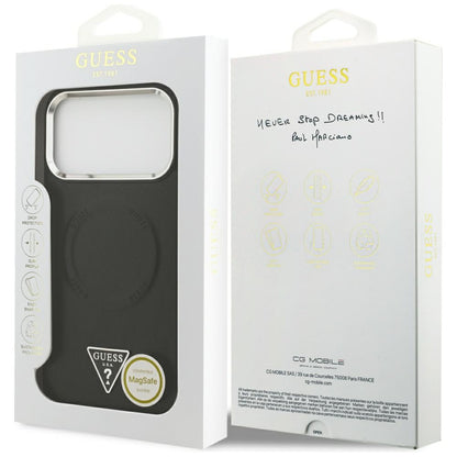 MagSafe Case for Apple iPhone 17 Pro, Guess, Triangle Logo, Black Silver
