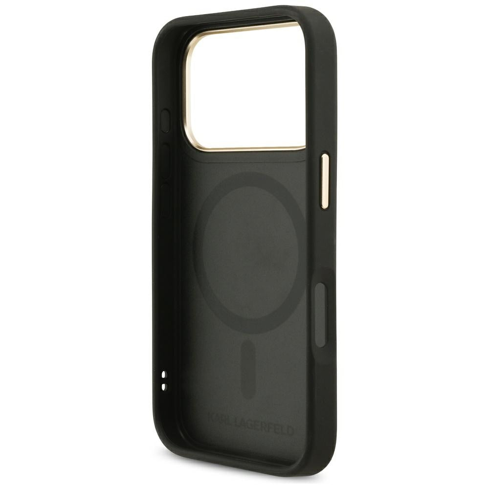 MagSafe Case for Apple iPhone 17 Pro, Karl Lagerfeld, Big Strap Karl Metal Logo, Black