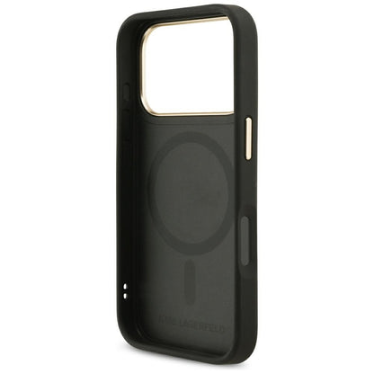 MagSafe Case for Apple iPhone 17 Pro, Karl Lagerfeld, Big Strap Karl Metal Logo, Black