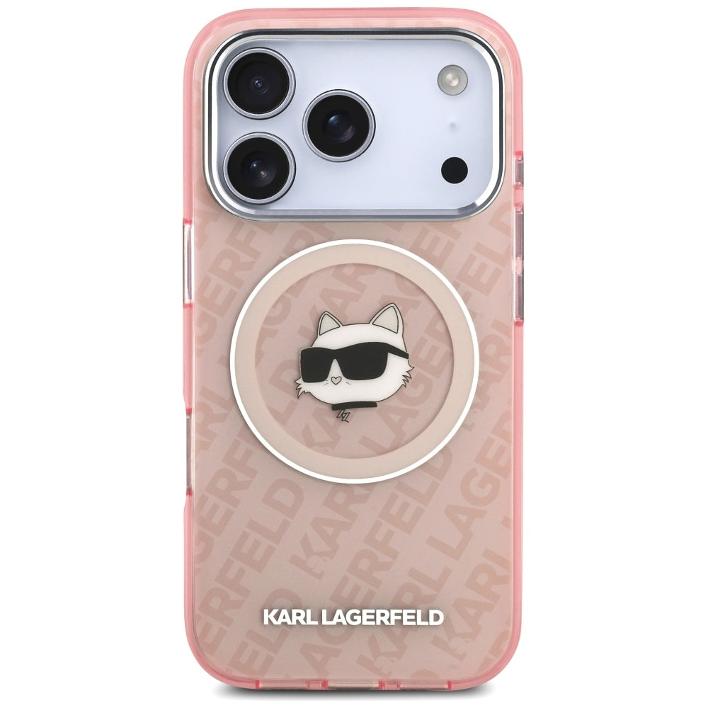 MagSafe Case for Apple iPhone 17 Pro, Karl Lagerfeld, IML Choupette's Head, Pink