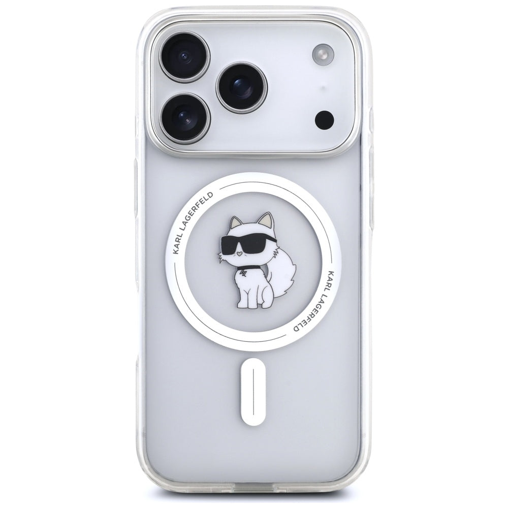 MagSafe Case for Apple iPhone 17 Pro, Karl Lagerfeld, IML Choupette Logo, Transparent