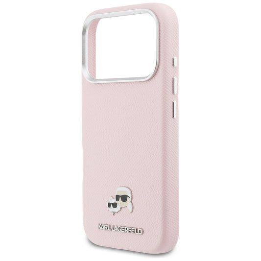 MagSafe Case for Apple iPhone 17 Pro, Karl Lagerfeld, Karl & Choupette Head's Pin, Pink