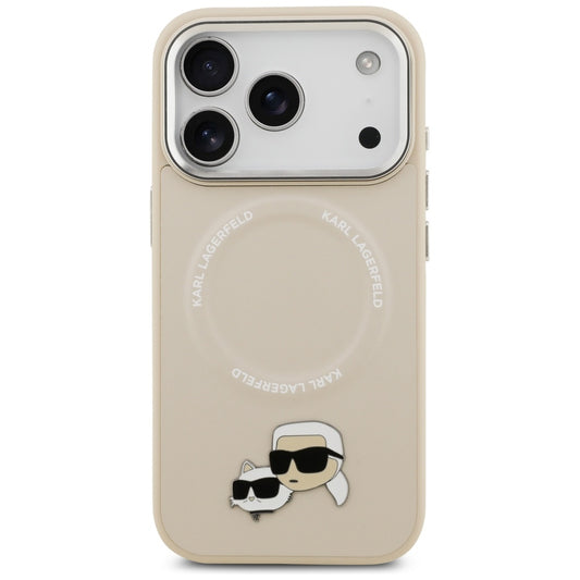 Θήκη MagSafe για Apple iPhone 17 Pro, Karl Lagerfeld, Karl & Choupette Pins, Μπεζ
