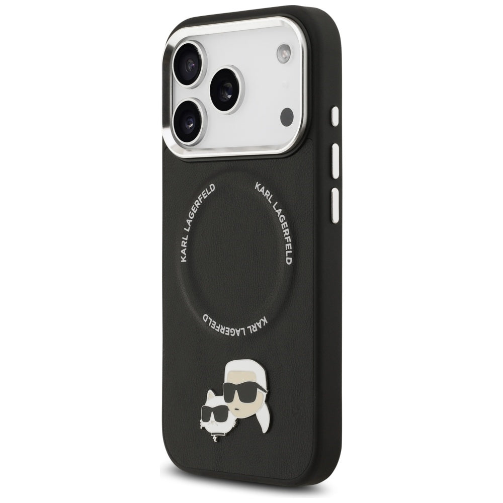 Θήκη MagSafe για Apple iPhone 17 Pro, Karl Lagerfeld, Karl & Choupette Pins, Μαύρη