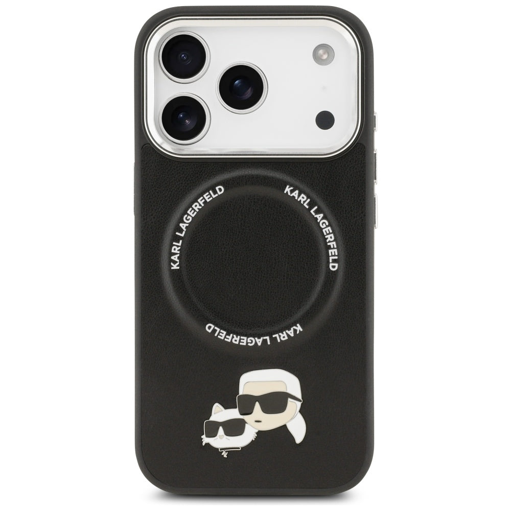 Θήκη MagSafe για Apple iPhone 17 Pro, Karl Lagerfeld, Karl & Choupette Pins, Μαύρη