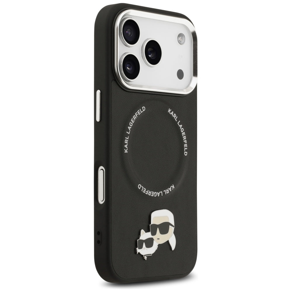 Θήκη MagSafe για Apple iPhone 17 Pro, Karl Lagerfeld, Karl & Choupette Pins, Μαύρη