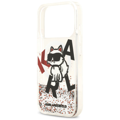 Θήκη MagSafe για Apple iPhone 17 Pro, Karl Lagerfeld, Liquid Glitter Choupette Logo, Διαφανής