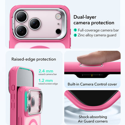 MagSafe Case for Apple iPhone 17 Pro Max, ESR, Classic Hybrid Kickstand, Satin Pink