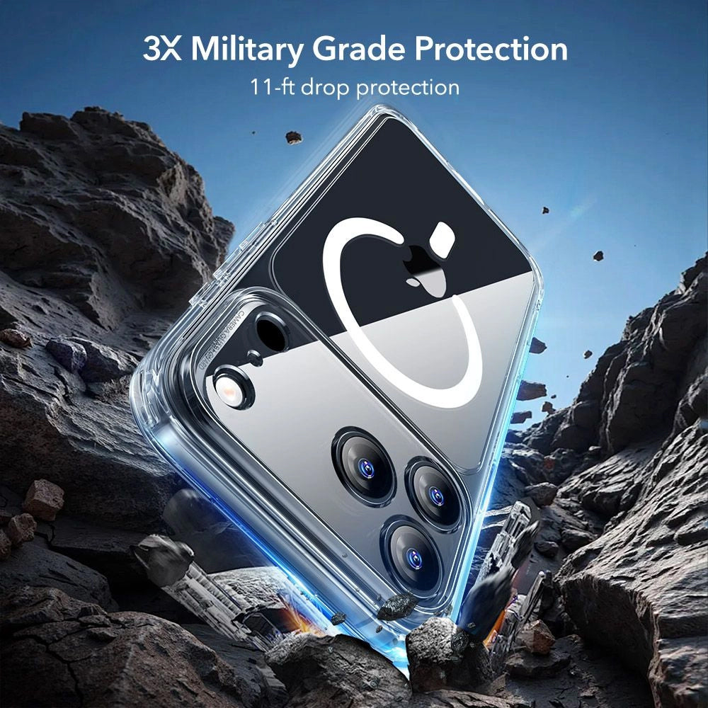 MagSafe Case for Apple iPhone 17 Pro Max, ESR, Classic Hybrid with Screen Protector, Transparent