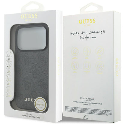 MagSafe Case for Apple iPhone 17 Pro Max, Guess, 4G Charm Cradle, Black