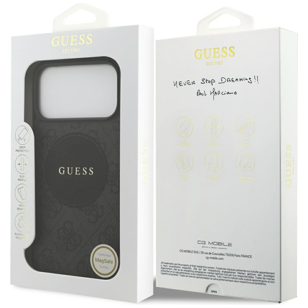 Θήκη MagSafe για Apple iPhone 17 Pro Max, Guess, 4G Circle Classic Logo, Μαύρη