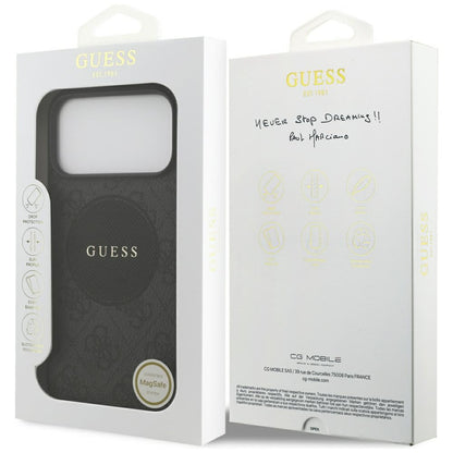 Θήκη MagSafe για Apple iPhone 17 Pro Max, Guess, 4G Circle Classic Logo, Μαύρη