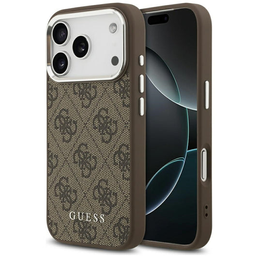 MagSafe Case for Apple iPhone 17 Pro Max, Guess, 4G Classic Logo, Brown