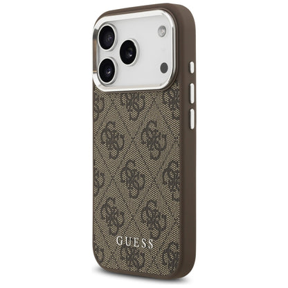 MagSafe Case for Apple iPhone 17 Pro Max, Guess, 4G Classic Logo, Brown