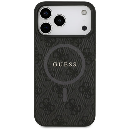 MagSafe Case for Apple iPhone 17 Pro Max, Guess, 4G Ring Classic Logo, Black