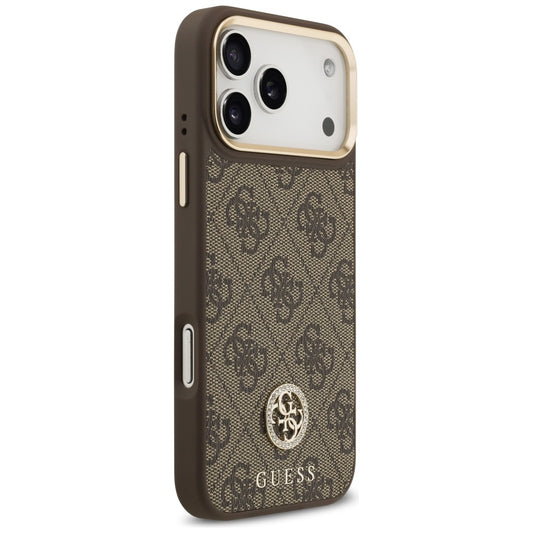 MagSafe Case for Apple iPhone 17 Pro Max, Guess, 4G Strass Logo, Brown