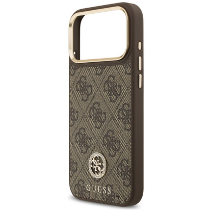 MagSafe Case for Apple iPhone 17 Pro Max, Guess, 4G Strass Logo, Brown