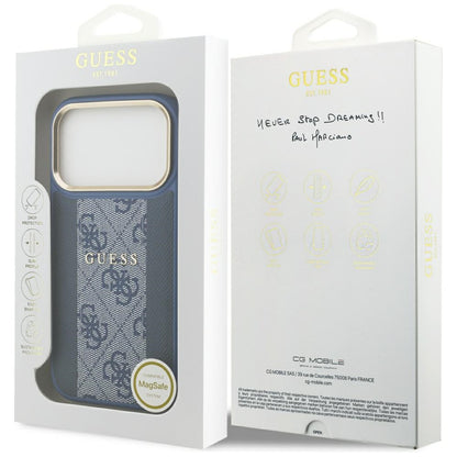 MagSafe Case for Apple iPhone 17 Pro Max, Guess, 4G Stripe, Blue