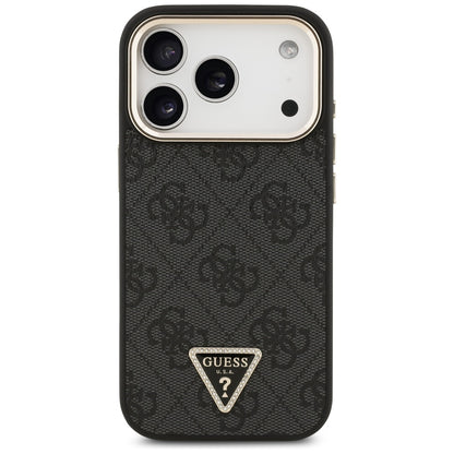 MagSafe Case for Apple iPhone 17 Pro Max, Guess, 4G Triangle Diamond Logo, Black