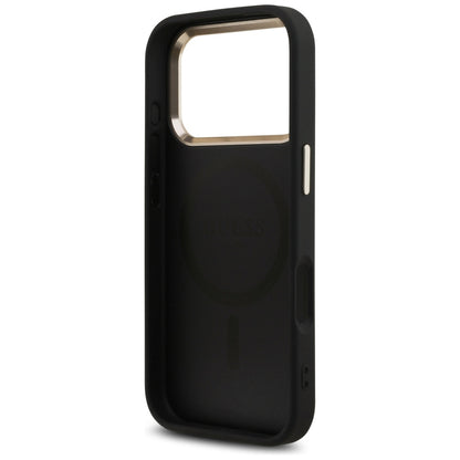 MagSafe Case for Apple iPhone 17 Pro Max, Guess, 4G Triangle Diamond Logo, Black