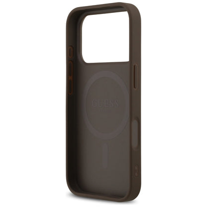 MagSafe Case for Apple iPhone 17 Pro Max, Guess, 4G Triangle Strass, Brown
