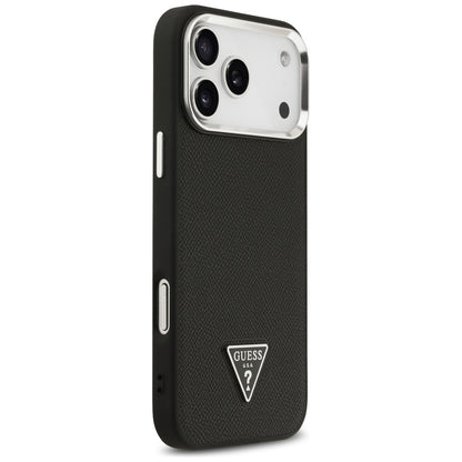 MagSafe Case for Apple iPhone 17 Pro Max, Guess, Grained Triangle Logo, Black