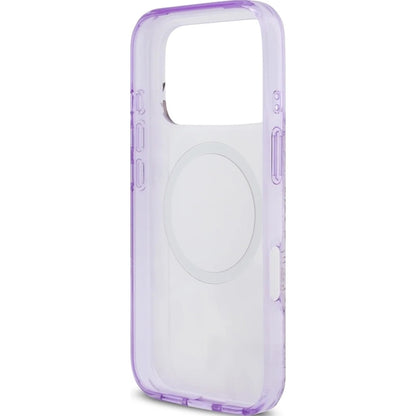 MagSafe Case for Apple iPhone 17 Pro Max, Guess, IML Flower & Tonal Circle, Purple