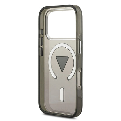 Θήκη MagSafe για Apple iPhone 17 Pro Max, Guess, IML Gradient Triangle Logo, Μαύρη Ασημί