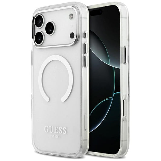 Θήκη MagSafe για Apple iPhone 17 Pro Max, Guess, Metal Outline, Ασημί