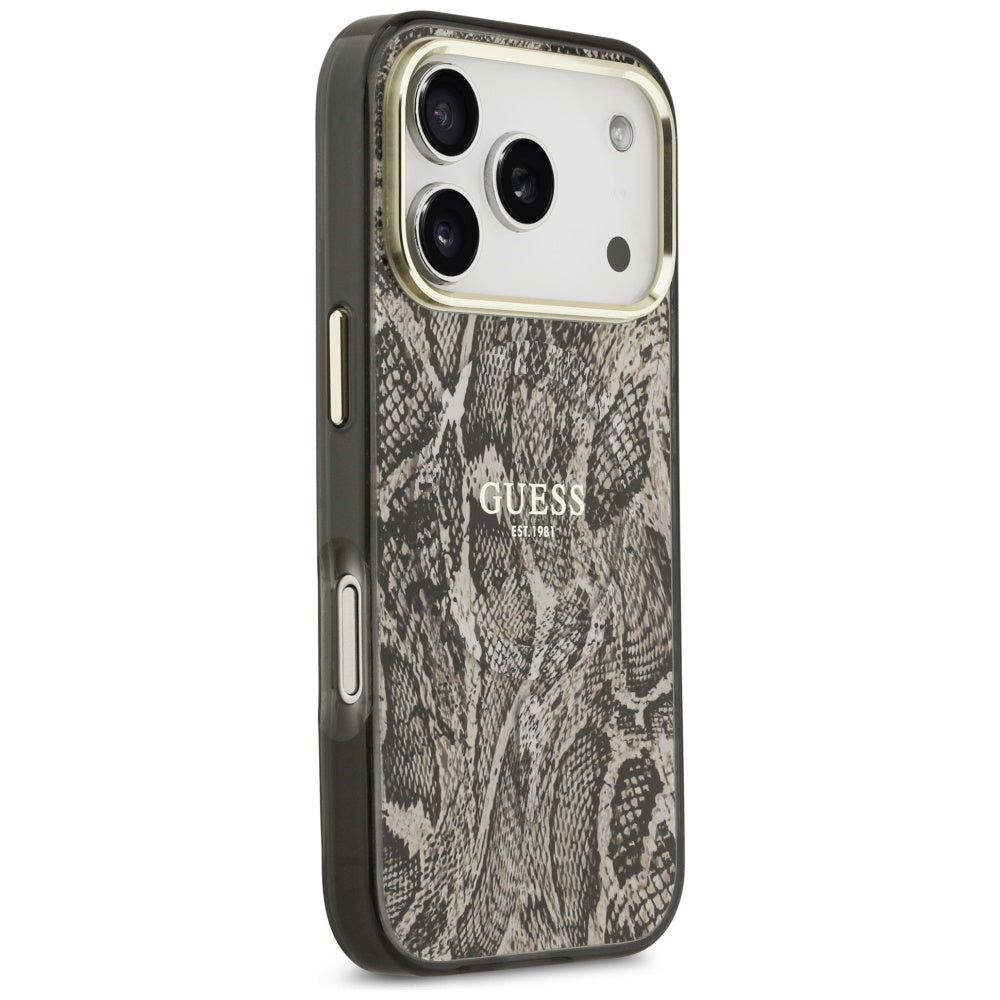 Θήκη MagSafe για Apple iPhone 17 Pro Max, Guess, Python Pattern, Καφέ