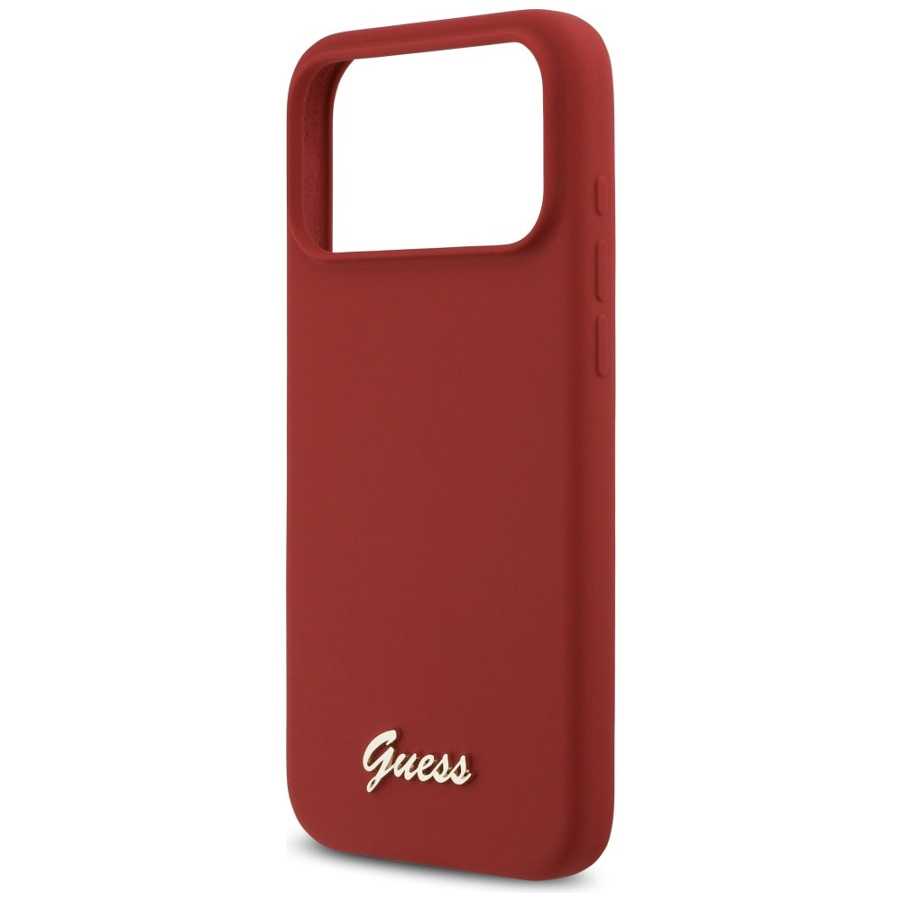 MagSafe Case for Apple iPhone 17 Pro Max, Guess, Script Metal Logo, Pink
