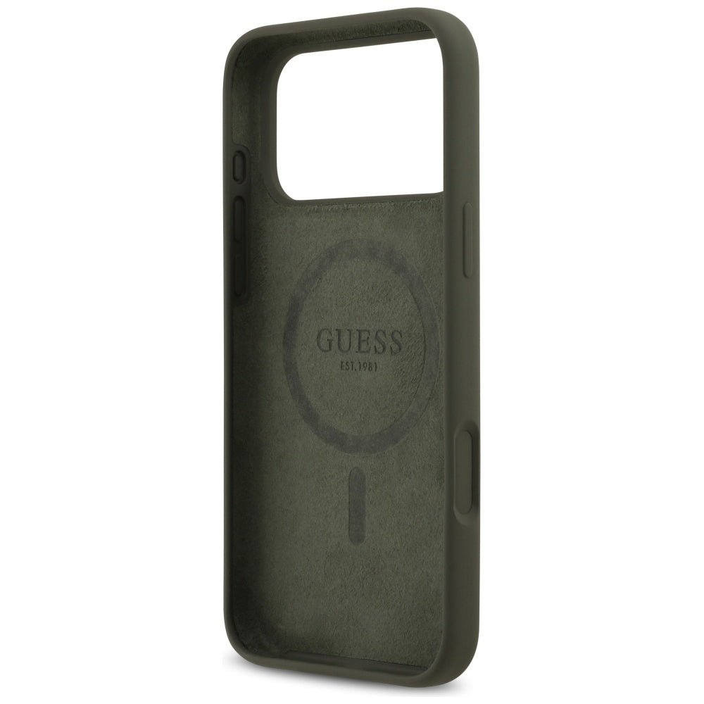 Θήκη MagSafe για Apple iPhone 17 Pro Max, Guess, Triangle Logo, Χακί
