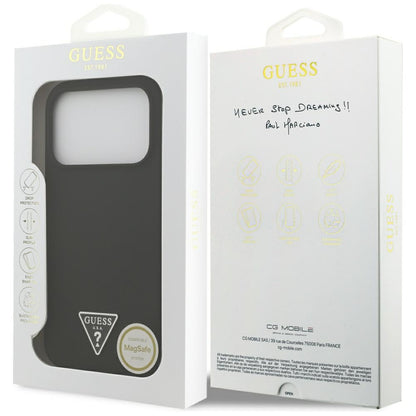 Θήκη MagSafe για Apple iPhone 17 Pro Max, Guess, Triangle Logo, Μαύρη