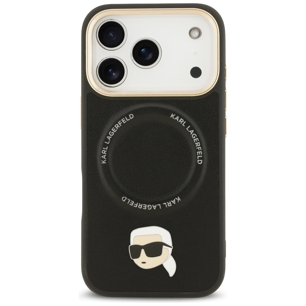 Θήκη MagSafe για Apple iPhone 17 Pro Max, Karl Lagerfeld, Big Strap Karl Metal Logo, Μαύρη
