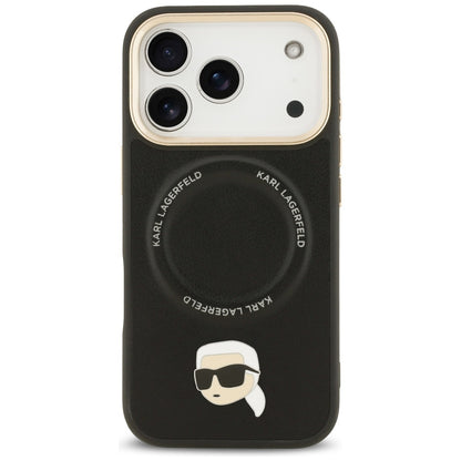 Θήκη MagSafe για Apple iPhone 17 Pro Max, Karl Lagerfeld, Big Strap Karl Metal Logo, Μαύρη