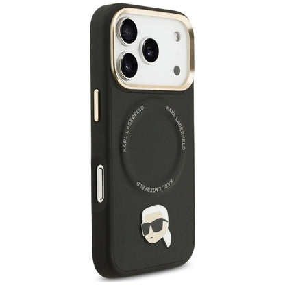 Θήκη MagSafe για Apple iPhone 17 Pro Max, Karl Lagerfeld, Big Strap Karl Metal Logo, Μαύρη