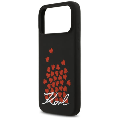 MagSafe Case for Apple iPhone 17 Pro Max, Karl Lagerfeld, Heart Sign Logo, Black