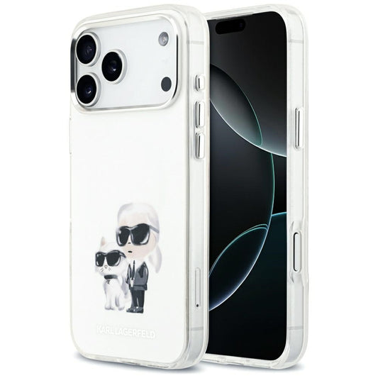 Θήκη MagSafe για Apple iPhone 17 Pro Max, Karl Lagerfeld, IML Aquarelle Logo Karl & Choupette, Λευκή.