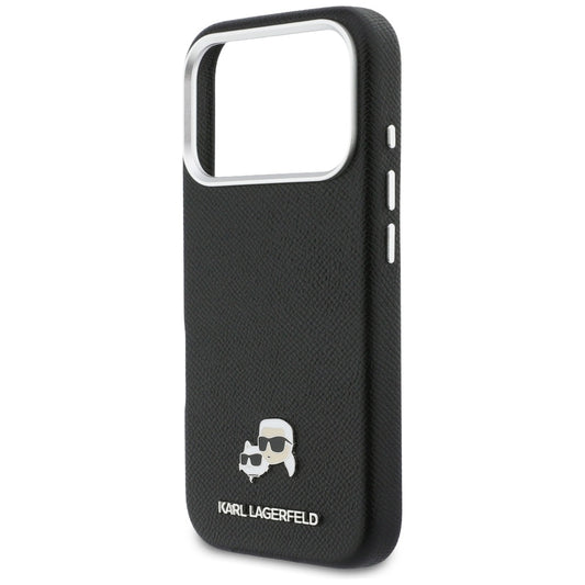 MagSafe Case for Apple iPhone 17 Pro Max, Karl Lagerfeld, Karl & Choupette Head's Pin, Black