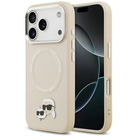 Θήκη MagSafe για Apple iPhone 17 Pro Max, Karl Lagerfeld, Karl & Choupette Pins, Μπεζ
