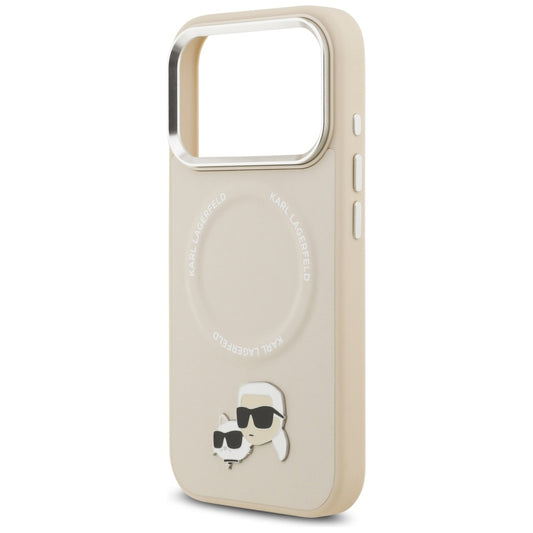 Θήκη MagSafe για Apple iPhone 17 Pro Max, Karl Lagerfeld, Karl & Choupette Pins, Μπεζ