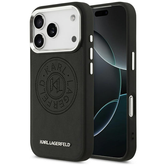 Θήκη MagSafe για Apple iPhone 17 Pro Max, Karl Lagerfeld, Point & Metal Logo, Μαύρη