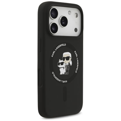 MagSafe Case for Apple iPhone 17 Pro Max, Karl Lagerfeld, Ring Karl & Choupette, Black