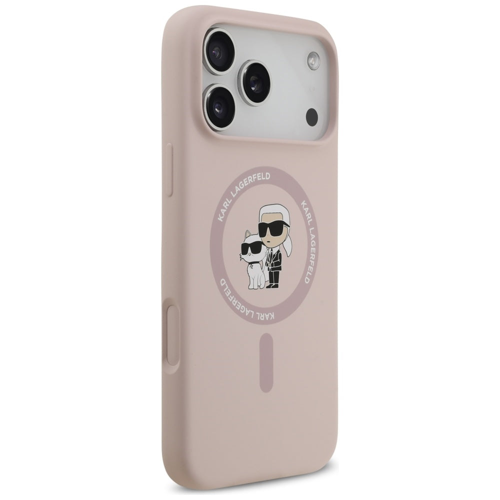 MagSafe Case for Apple iPhone 17 Pro Max, Karl Lagerfeld, Ring Karl & Choupette, Pink