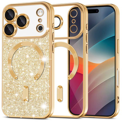 MagSafe Case for Apple iPhone 17 Pro Max, Techsuit, Luxury Glitter, Gold